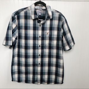 Carhartt Multi-Blue Short-Sleeve Button-Up Shirt